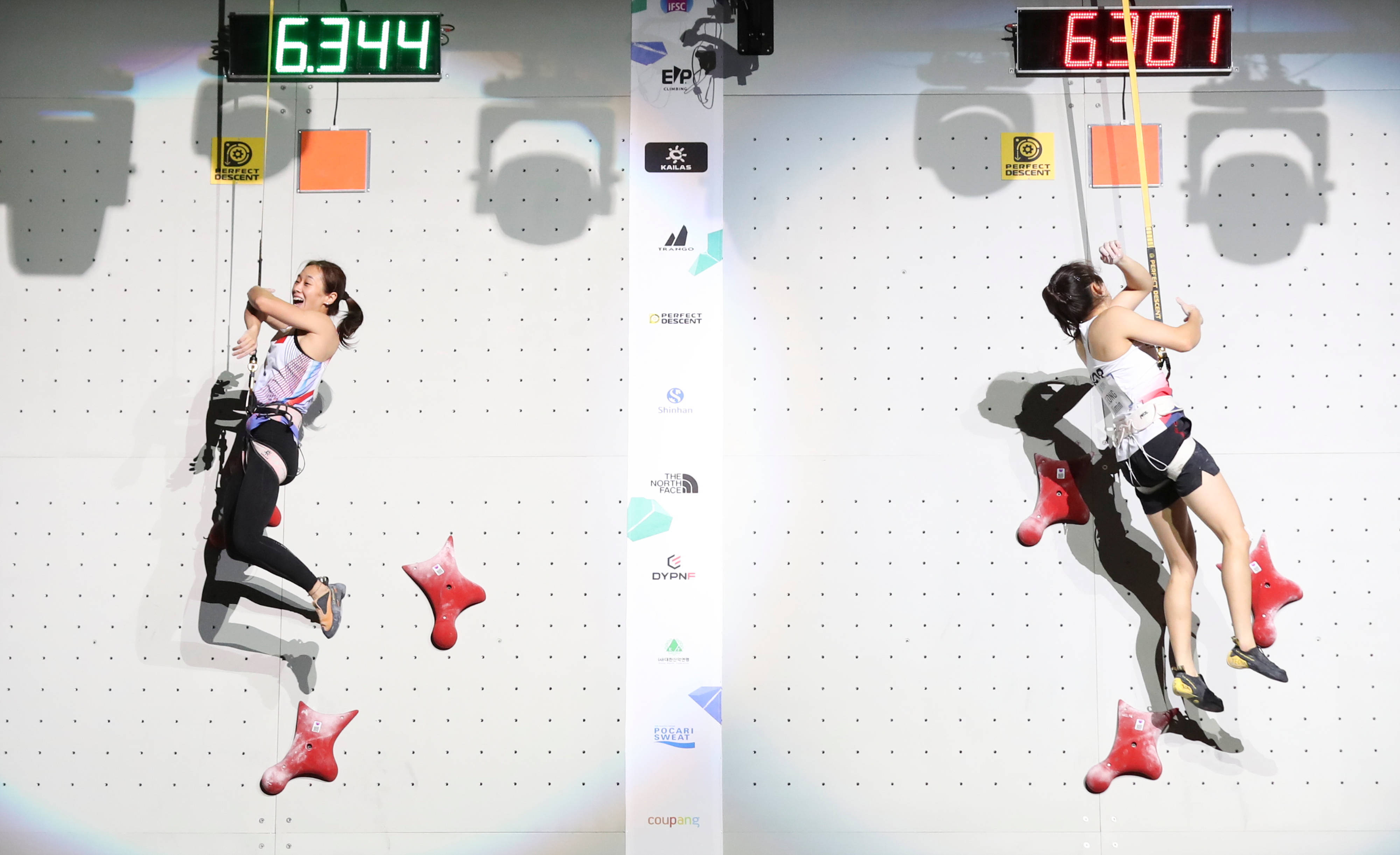 （躰(tǐ)育）攀岩——世锦赛：中国选手获得速度赛亚军、季军