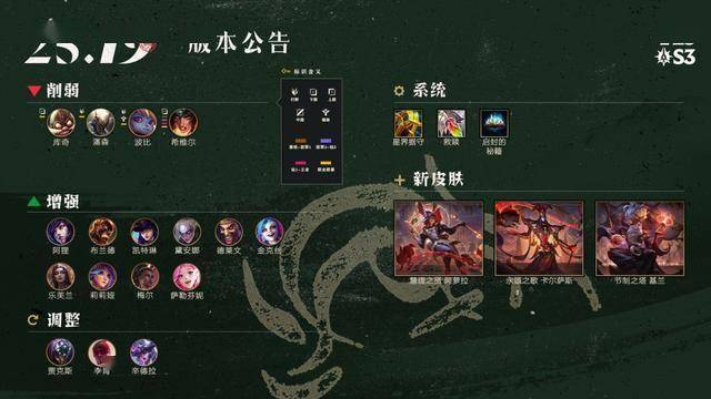 LOL25.19装备调整一(yī)览