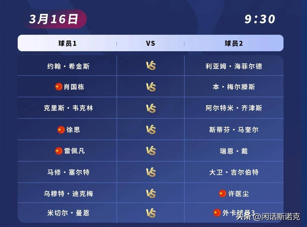 玉山世界公开赛首轮具体比赛时间表公开，赵心童、肖国栋16日出场