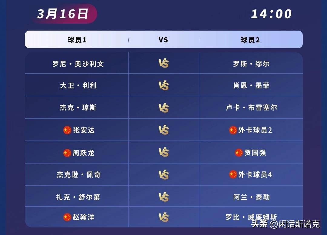 玉山世界公开赛首轮具体比赛时间表公开，赵心童、肖国栋16日出场